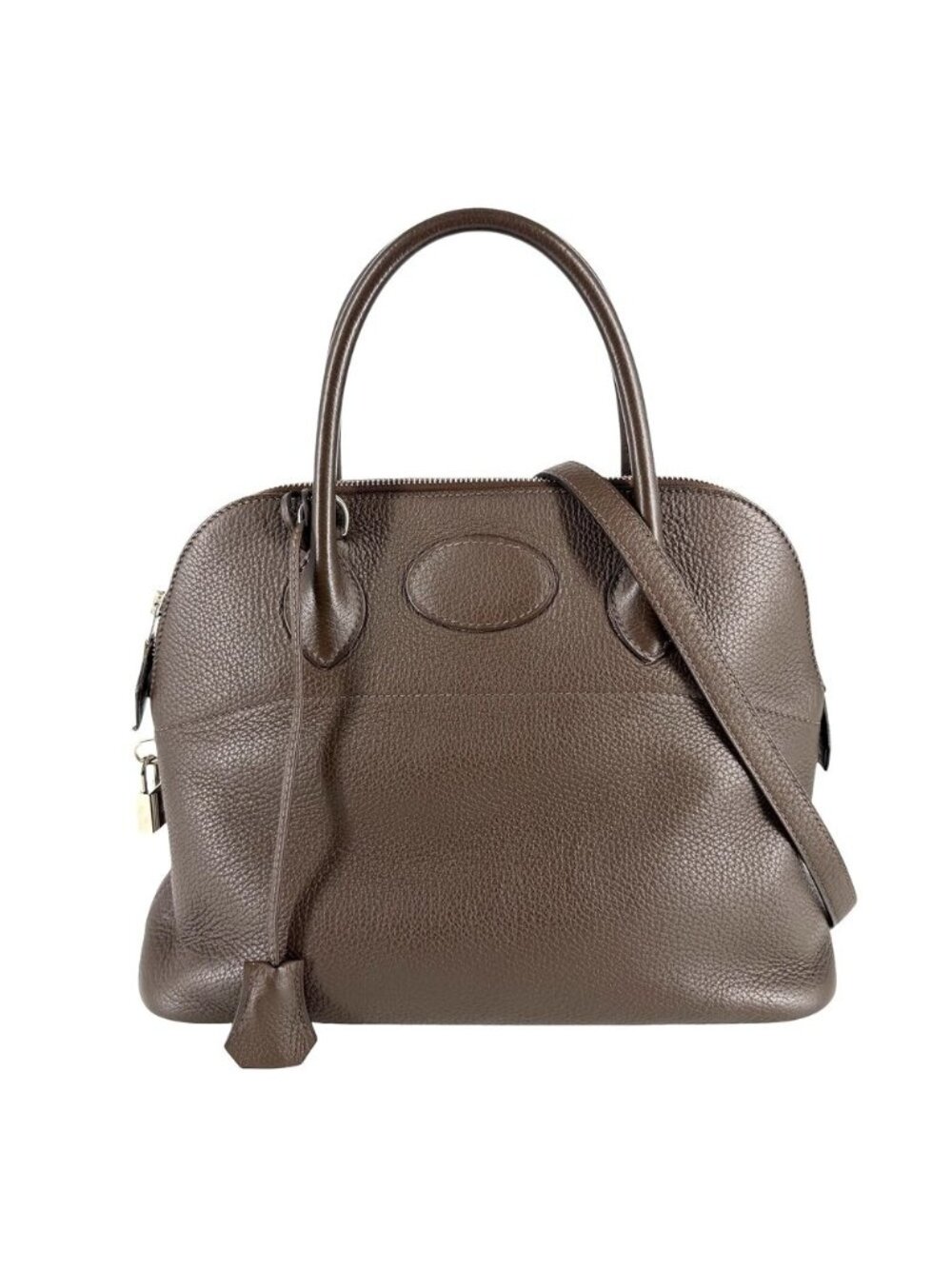 Hermes 2-Way Bolide 31 Shoulder Bag Crossbody L Leather Brown Silver
